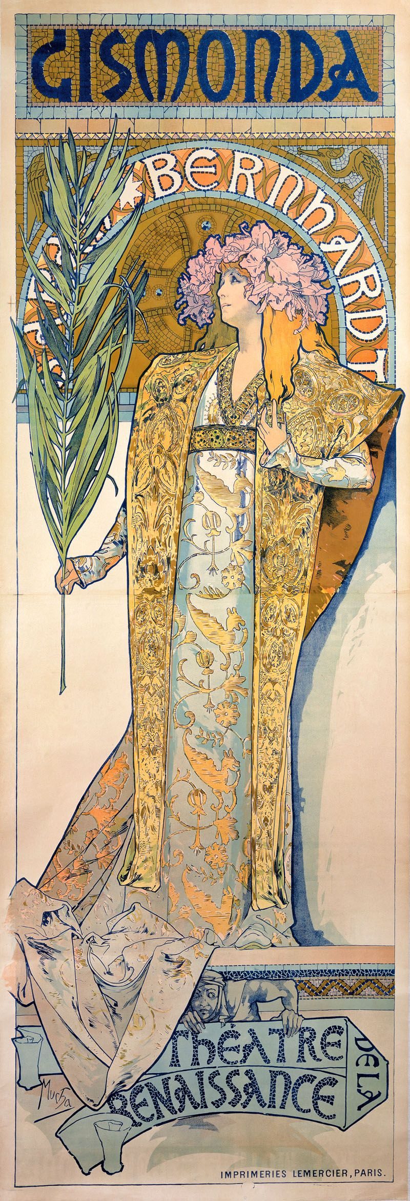 Alphonse Mucha, Gismonda, 1894 — colour lithograph for Sarah Bernhardt