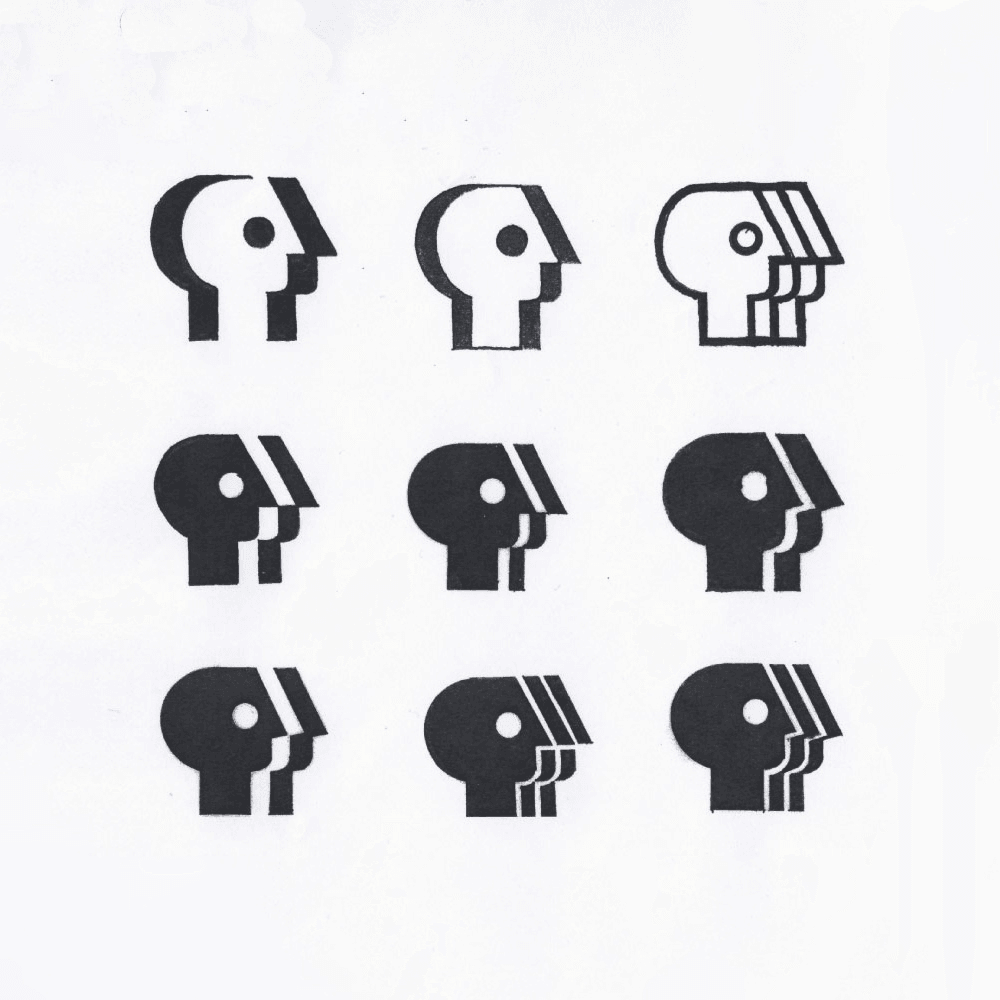 PBS profile head logo, 1971