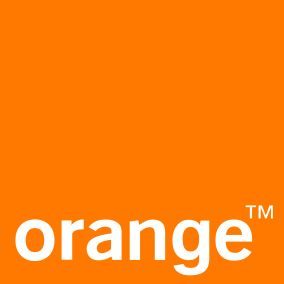Orange brand identity, Wolff Olins, 1994 — orange square with white wordmark