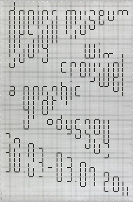Wim Crouwel — A Graphic Odyssey, Design Museum London retrospective poster by Philippe Apeloig, 2011