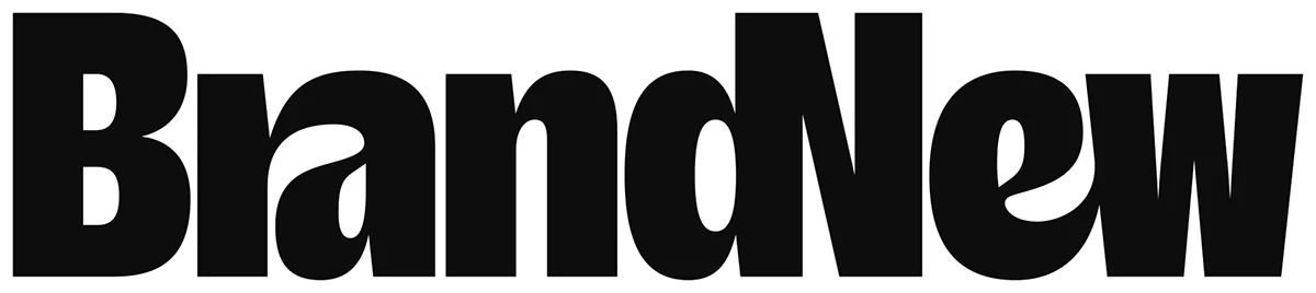 Brand New wordmark — bold black condensed display type with custom ligatures, identity by UnderConsideration and Rob Clarke