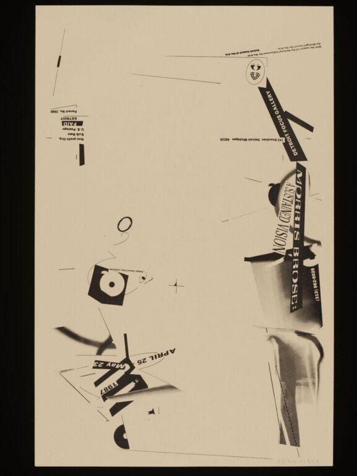 Ed Fella, Detroit Focus Gallery flyer for Morris Brose exhibition, 1987