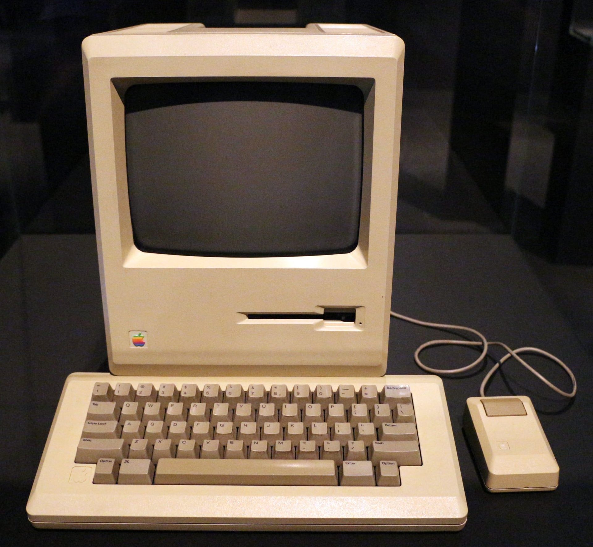 Apple Macintosh 128K computer, 1984, at the All About Apple Museum, Milan
