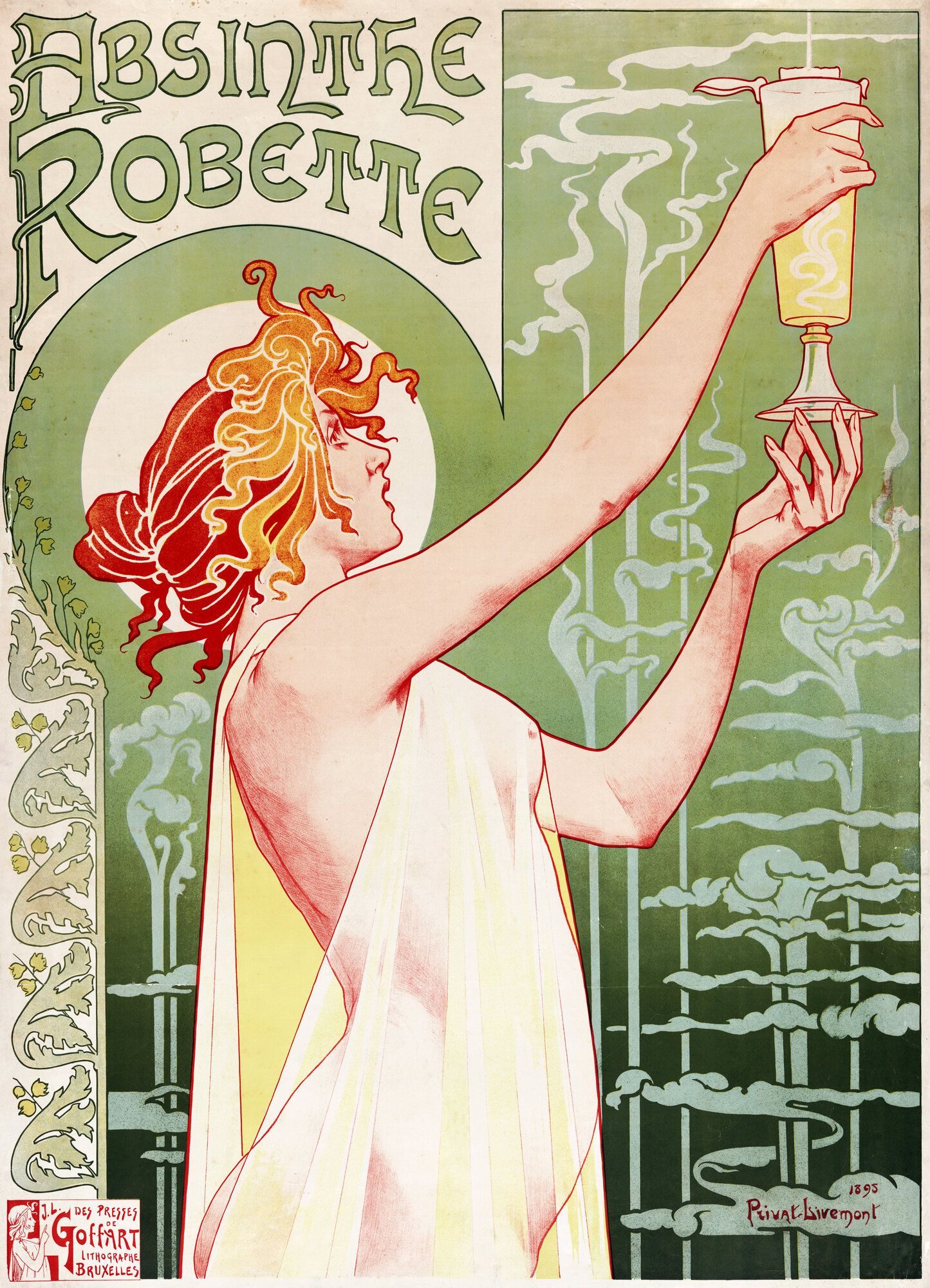 Henri Privat-Livemont, Absinthe Robette, 1896 — colour lithograph, Brussels