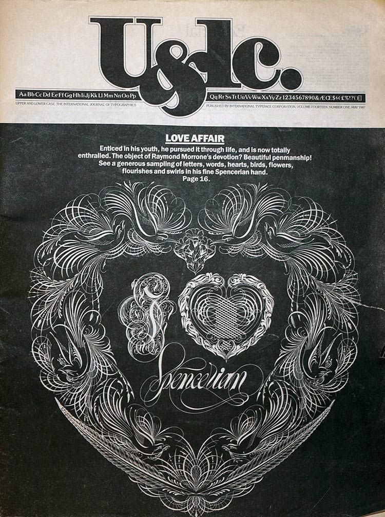 U&lc magazine typographic spread, showing characteristic ITC editorial design