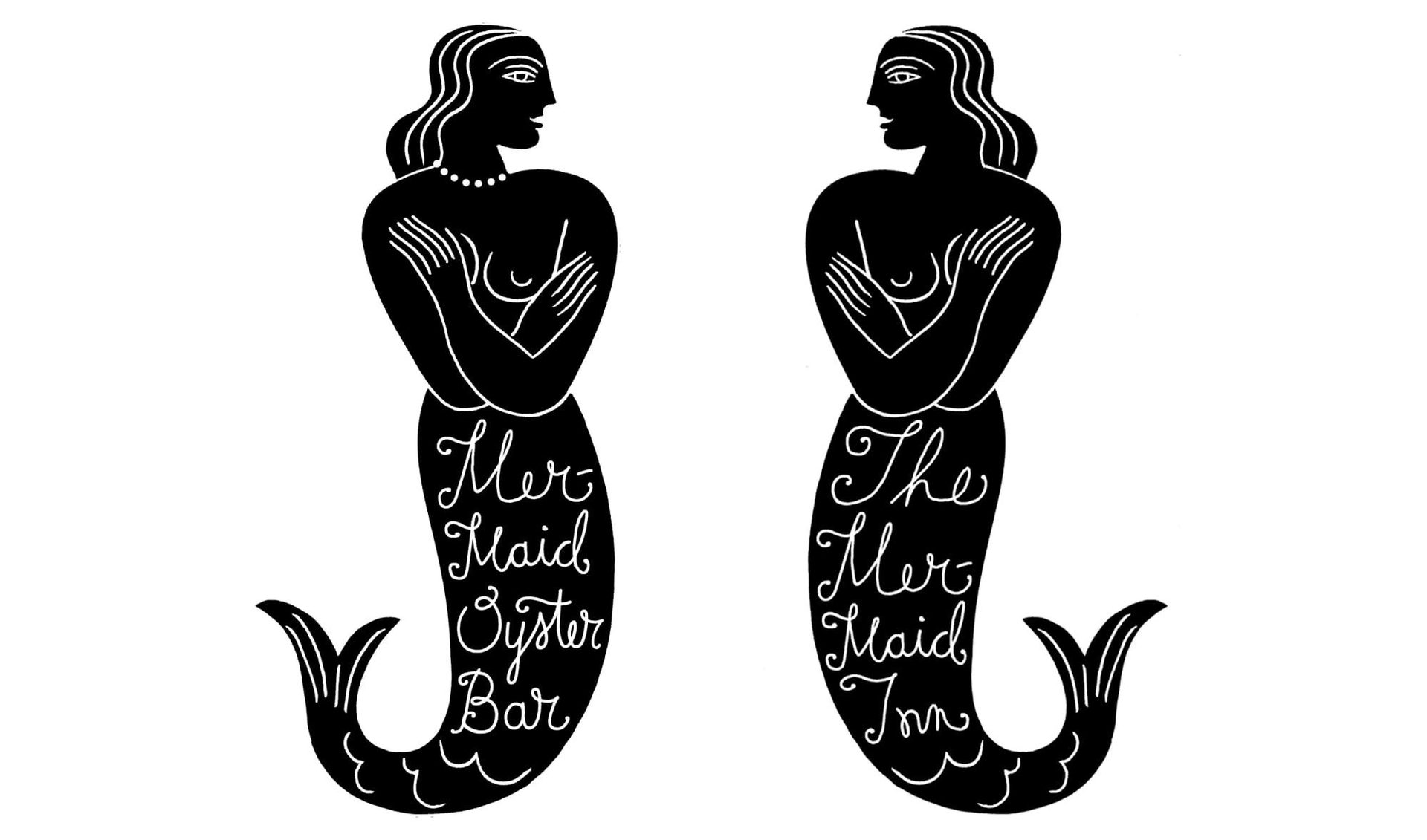 Mermaid Inn restaurant identity designed by Louise Fili, 2003