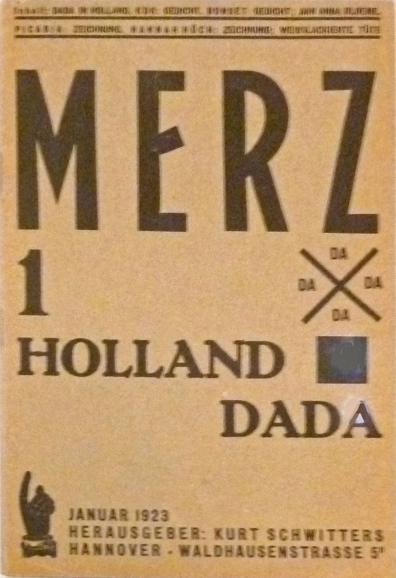 Kurt Schwitters, Merz no. 1, Holland Dada, January 1923, letterpress, Rijksmuseum Amsterdam