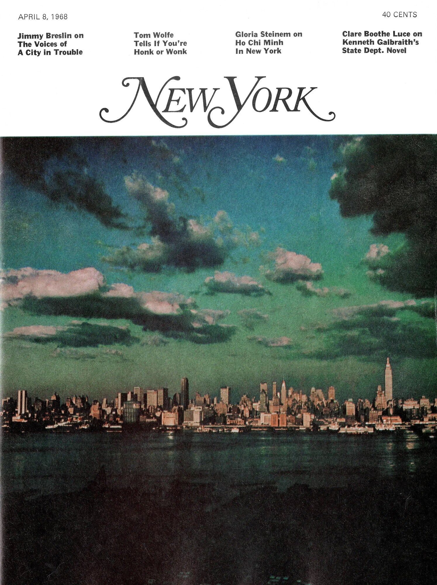 New York magazine debut issue, 8 April 1968, designed by Milton Glaser