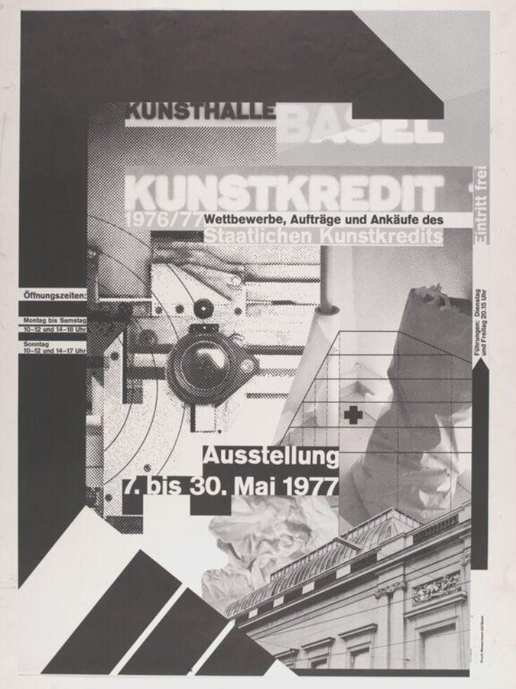 Wolfgang Weingart, Kunsthalle Basel Kunstkredit 76-77, 1977 — lithograph poster