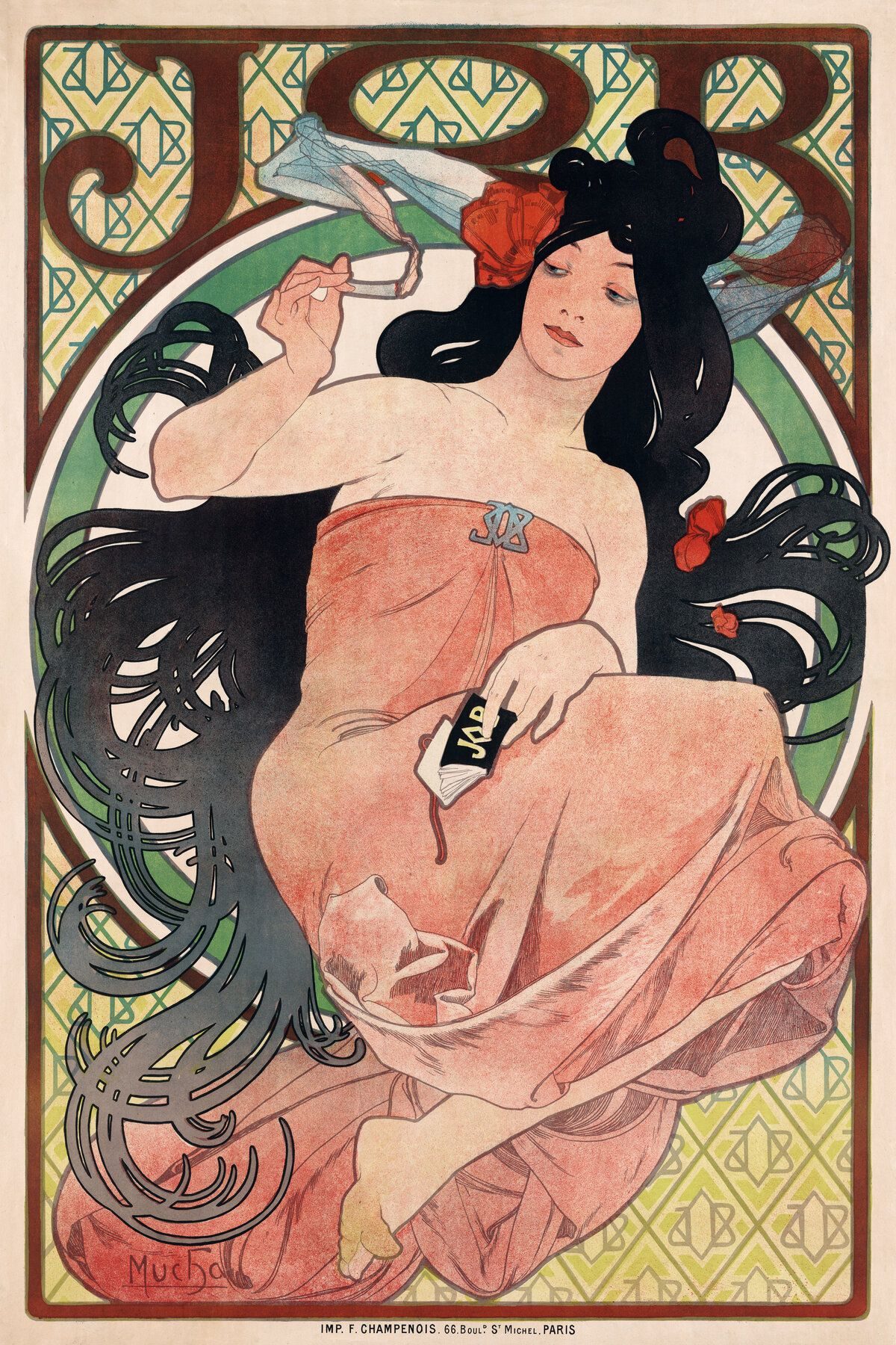 Mucha, Job cigarette papers poster, 1896