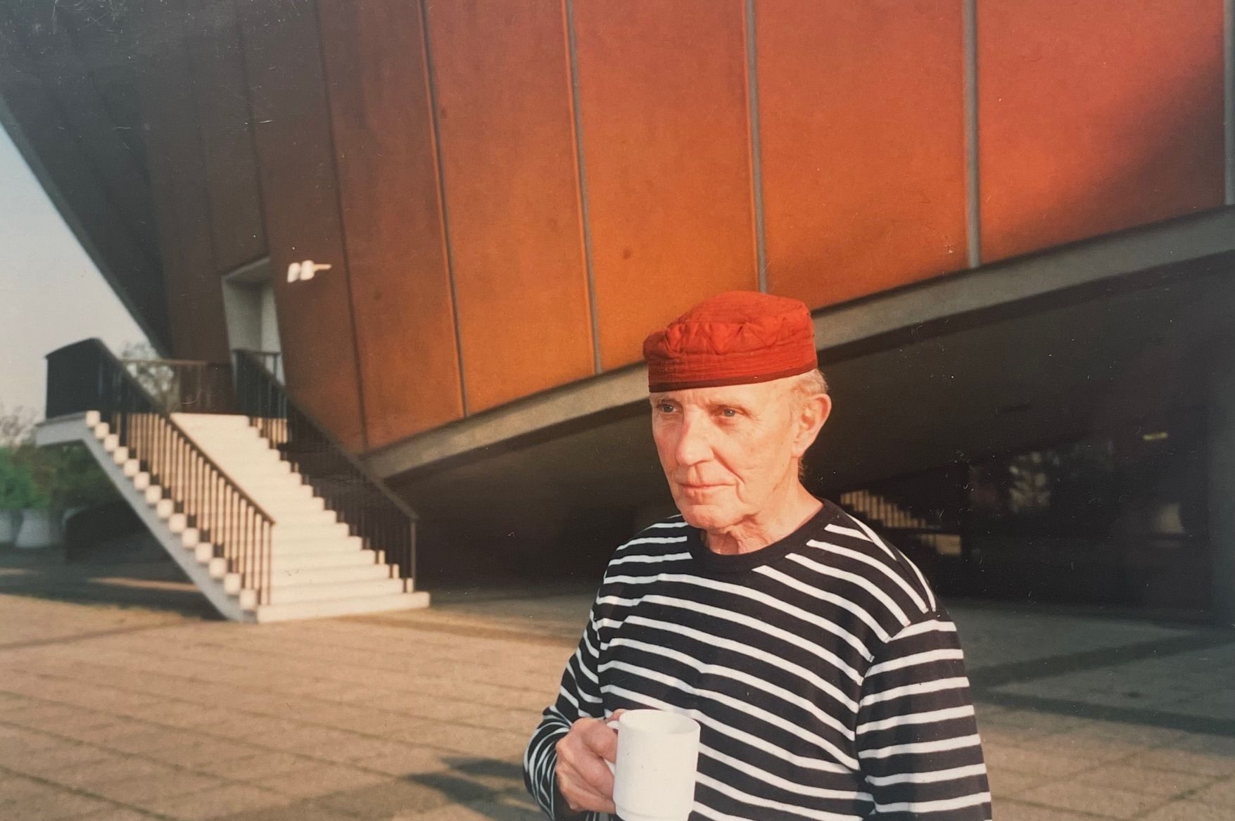 Ken Garland, graphic designer, photographed at Typo conference Berlin 2002