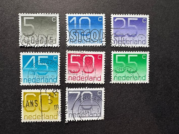 Dutch PTT number postage stamps, Wim Crouwel, 1976