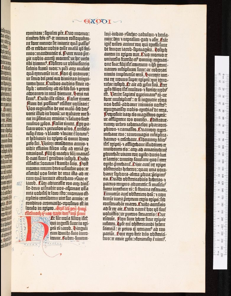 A page from the 42-line Bible (Gutenberg Bible), 1454/1455