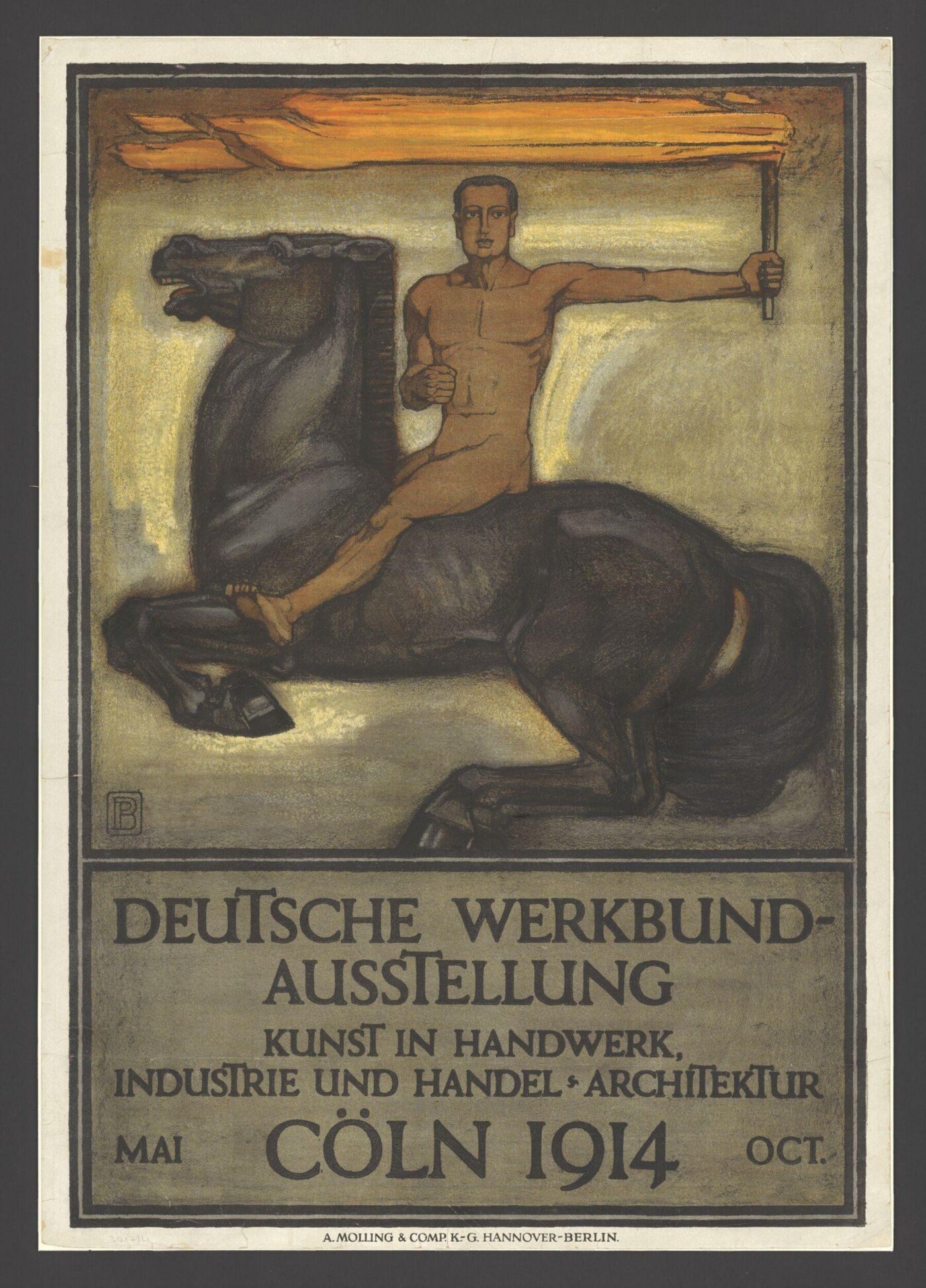Deutsche Werkbund Ausstellung poster, Cologne, 1914, designed by Peter Behrens