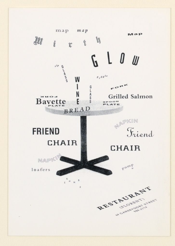 Restaurant Florent identity, 1985