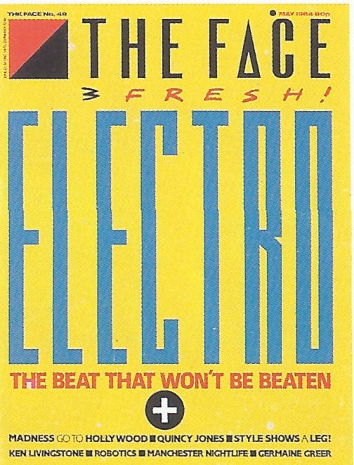 The Face magazine, Issue 49, May 1984 — Electro cover. Art direction: Neville Brody.
