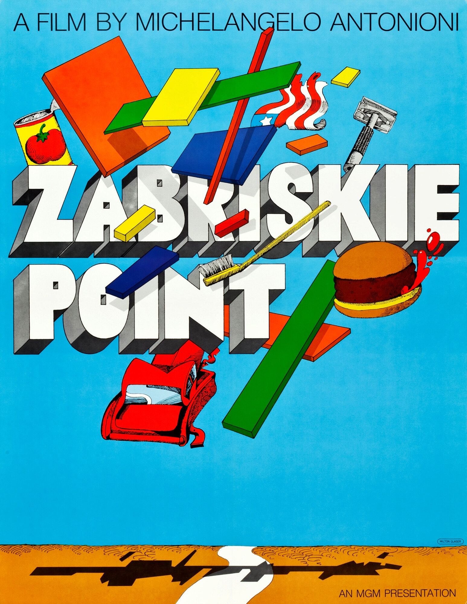 Zabriskie Point film poster by Milton Glaser, 1970