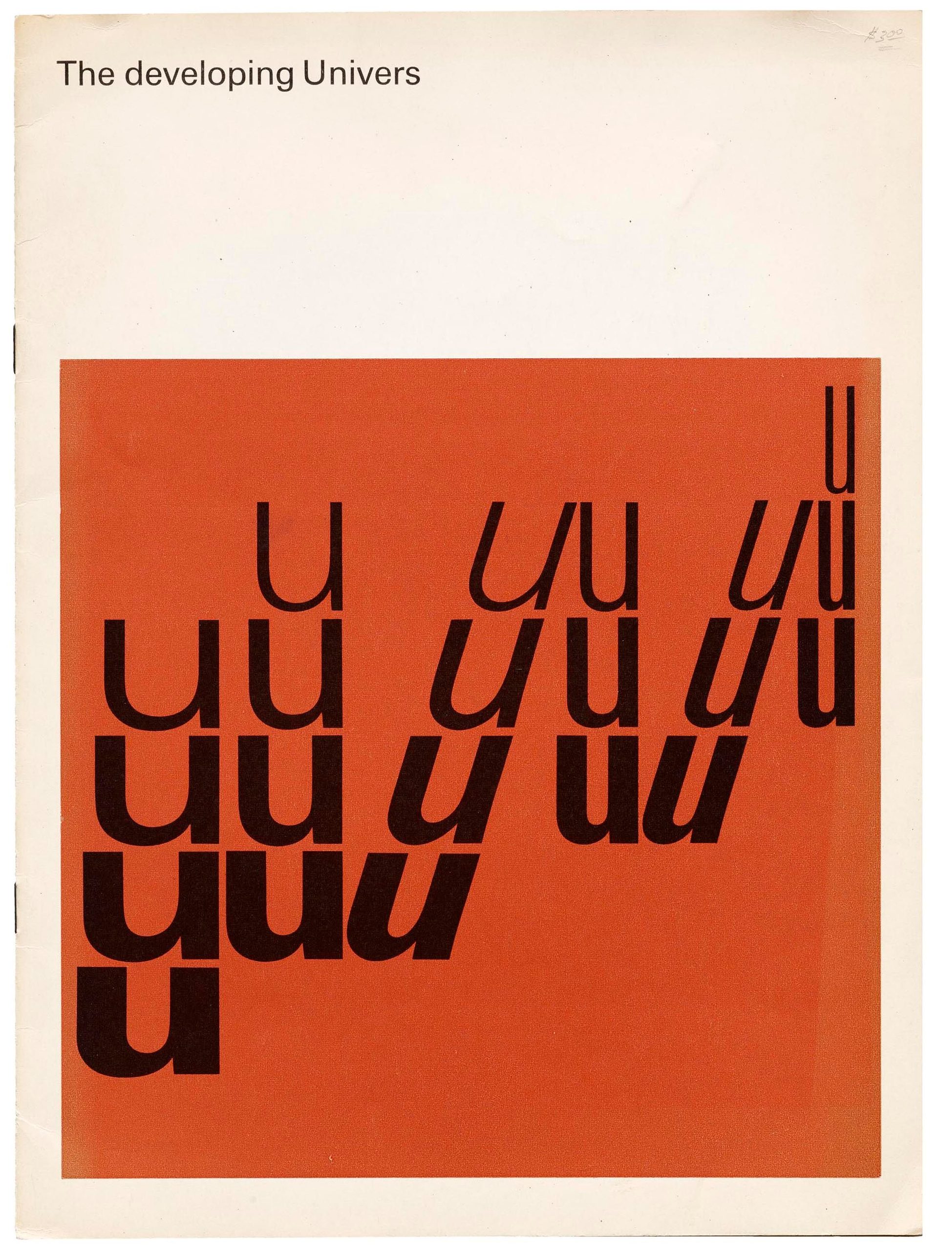 Univers typeface weight matrix, 1957