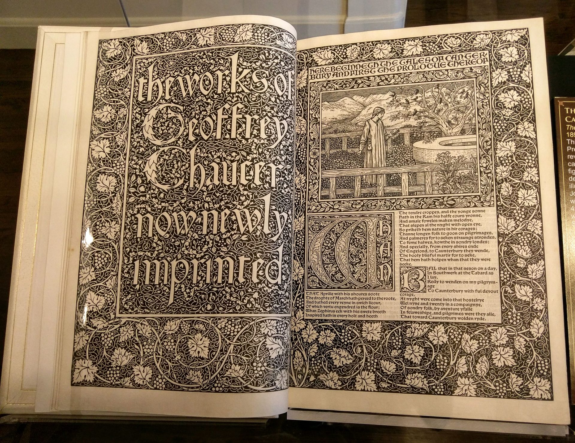 William Morris, the Kelmscott Chaucer, opening page, 1896 — the most-celebrated single book of the Arts & Crafts movement