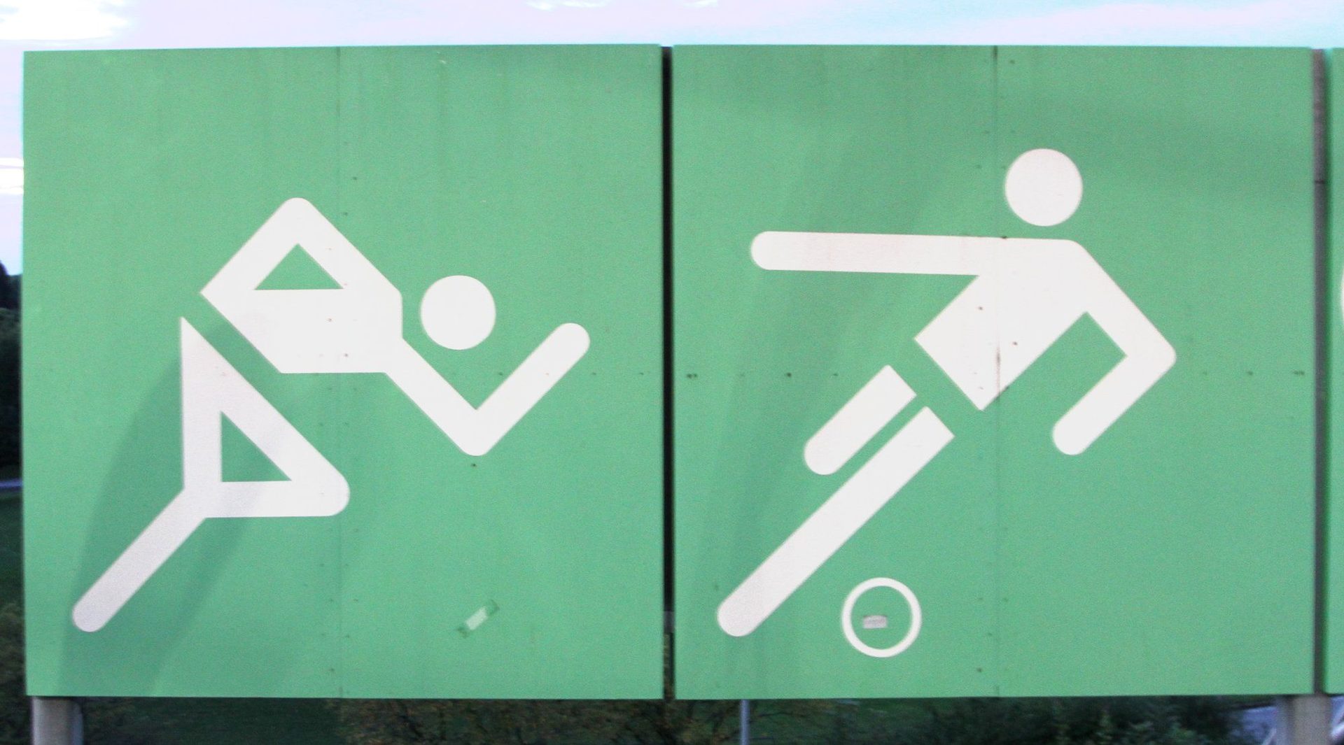 Munich 1972 Olympic pictograms installed at the Olympic station, 1972