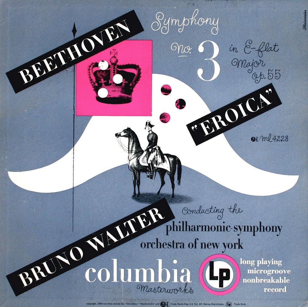 Alex Steinweiss, Beethoven Symphony No. 3 Eroica album cover, Columbia Masterworks, 1949