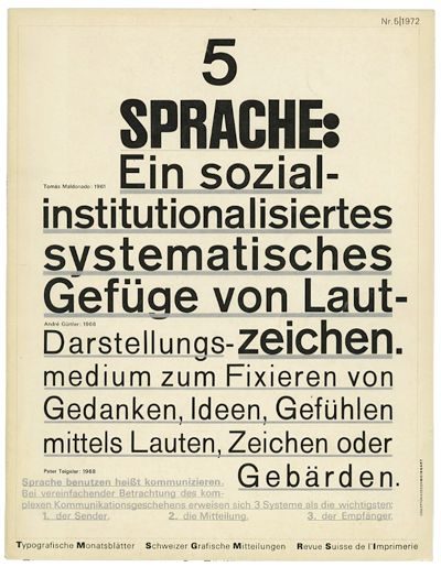 Typographische Monatsblätter issue 5, May 1972, cover designed by Wolfgang Weingart