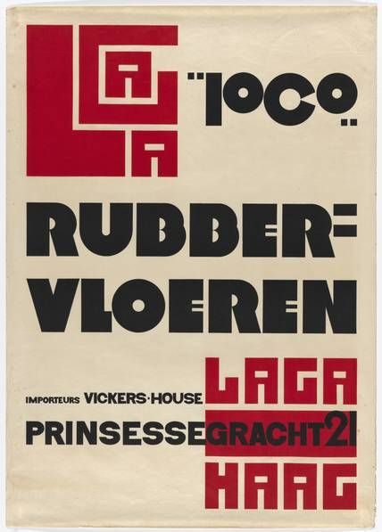 Piet Zwart, poster for LAGA rubber flooring manufacturer, 1922
