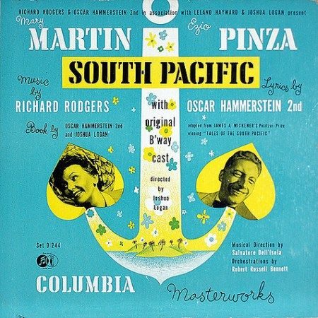 Alex Steinweiss, South Pacific original Broadway cast recording album cover, Columbia Records, 1949