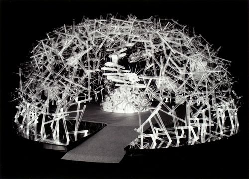 The Cell exhibition exterior by Will Burtin for Upjohn, 1958 — the large-scale walk-through animal cell model at the American Medical Association convention