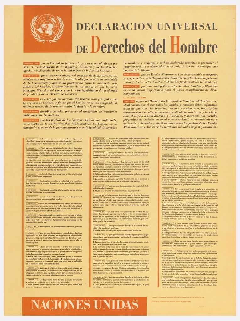 Ladislav Sutnar Declaracion Universal de Derechos del Hombre United Nations poster 1950