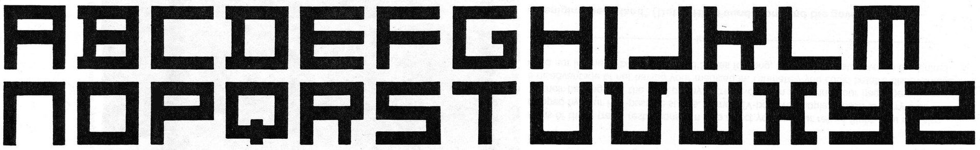 Theo van Doesburg, Stijlletters (De Stijl typeface), 1919, geometric alphabet on 5x5 grid, Centraal Museum Utrecht