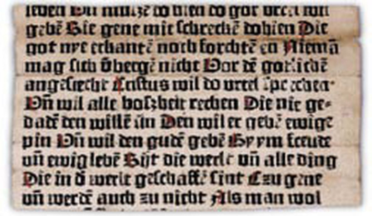 The Sibyllenbuch fragment — a candidate earliest-surviving European print, c. 1440/1454