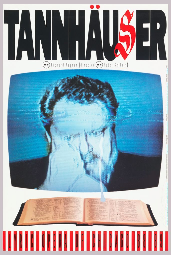 Rick Valicenti, Tannhäuser Lyric Opera of Chicago poster, 1988, lithograph
