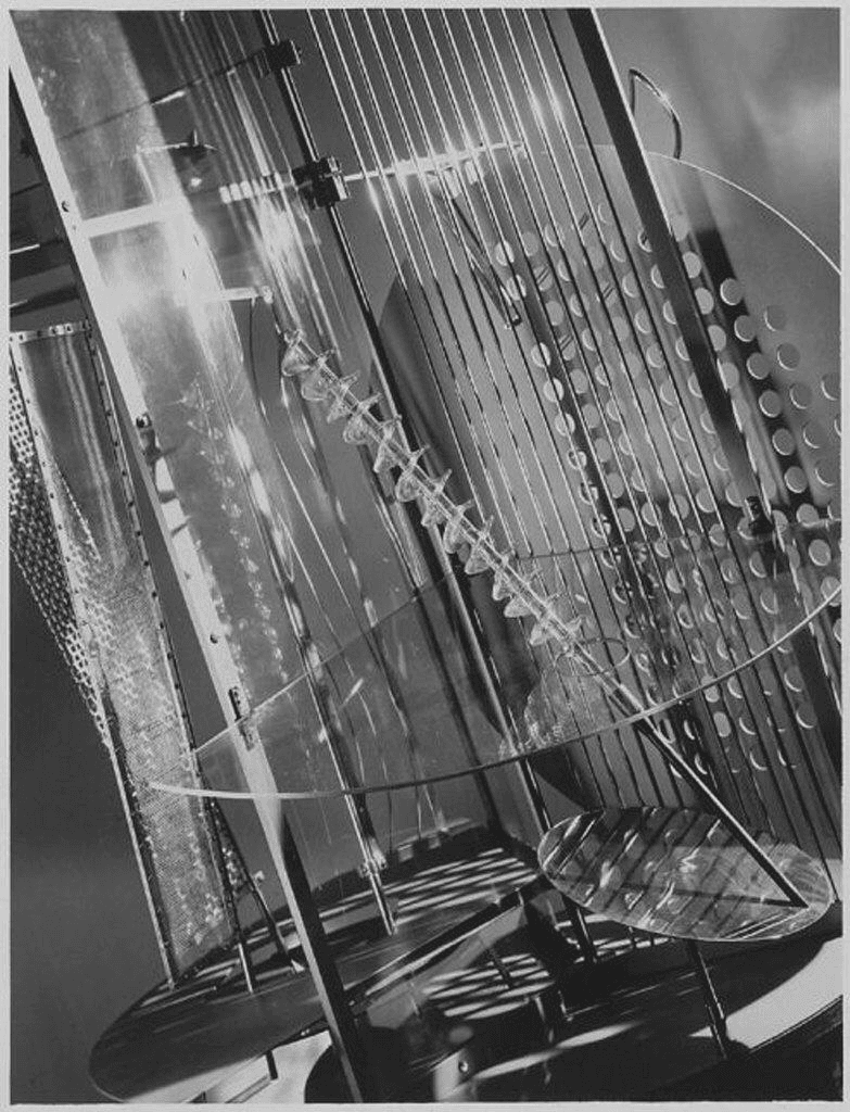 Light-Space Modulator by László Moholy-Nagy, 1930 — kinetic sculpture of perforated metal and glass