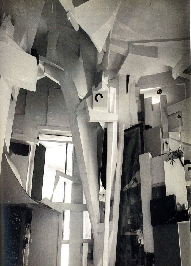 Kurt Schwitters, Merzbau, Hanover, c. 1933, photograph of mixed-media architectural installation
