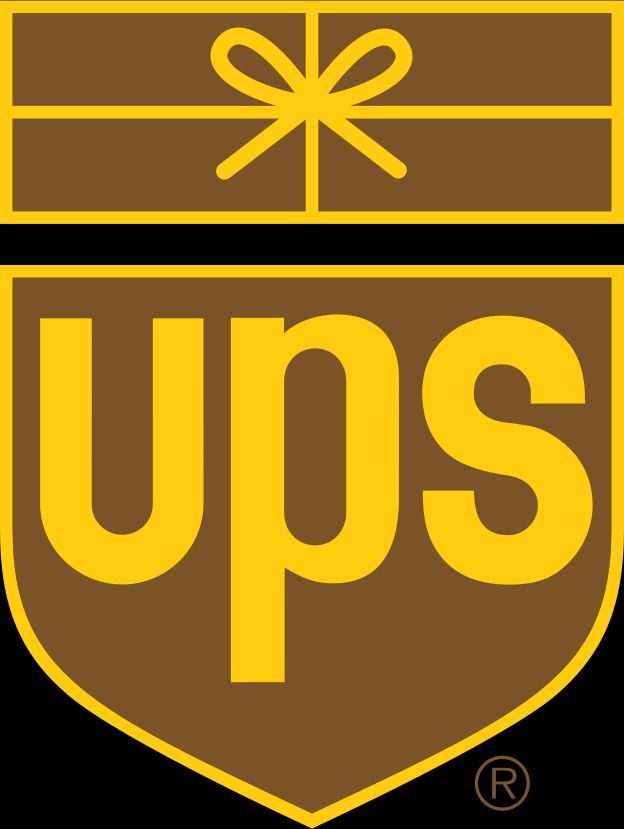 UPS shield logo by Paul Rand, 1961 — heraldic shield with tied parcel