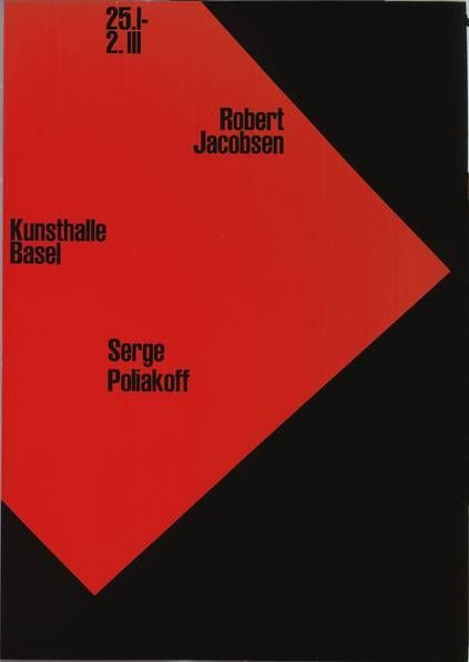 Robert Jacobsen and Serge Poliakoff exhibition poster, Kunsthalle Basel, 1959, by Armin Hofmann