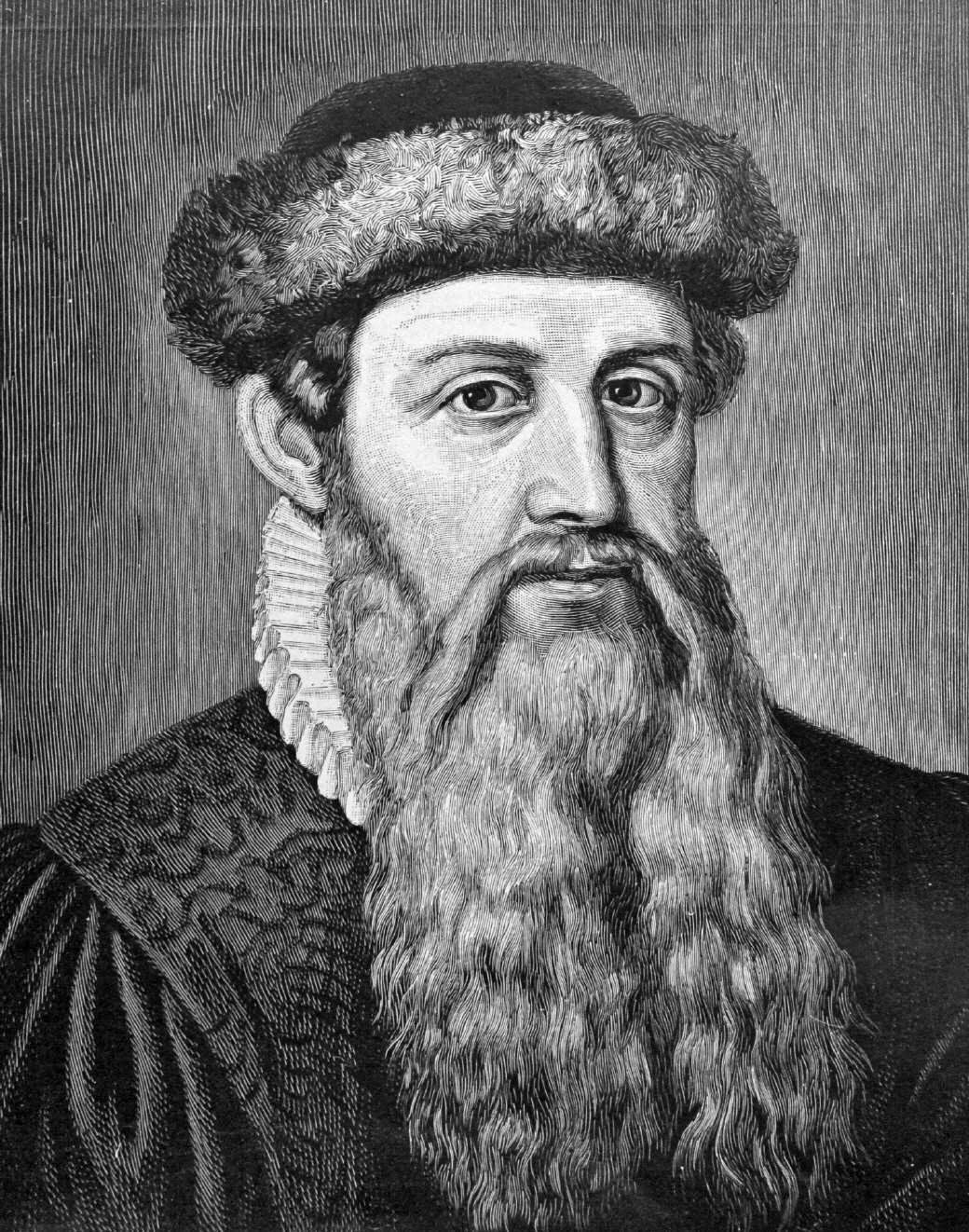 Imagined portrait of Johannes Gutenberg (no contemporary likeness survives)
