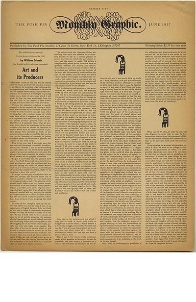 The Push Pin Monthly Graphic No. 5, June 1957 — cover designed by Push Pin Studios